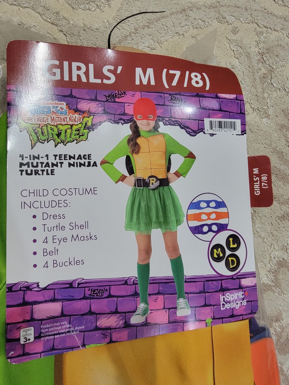 Nickelodeon Teenage Mutant Ninja Turtles Girls' Costume - Green/Yellow